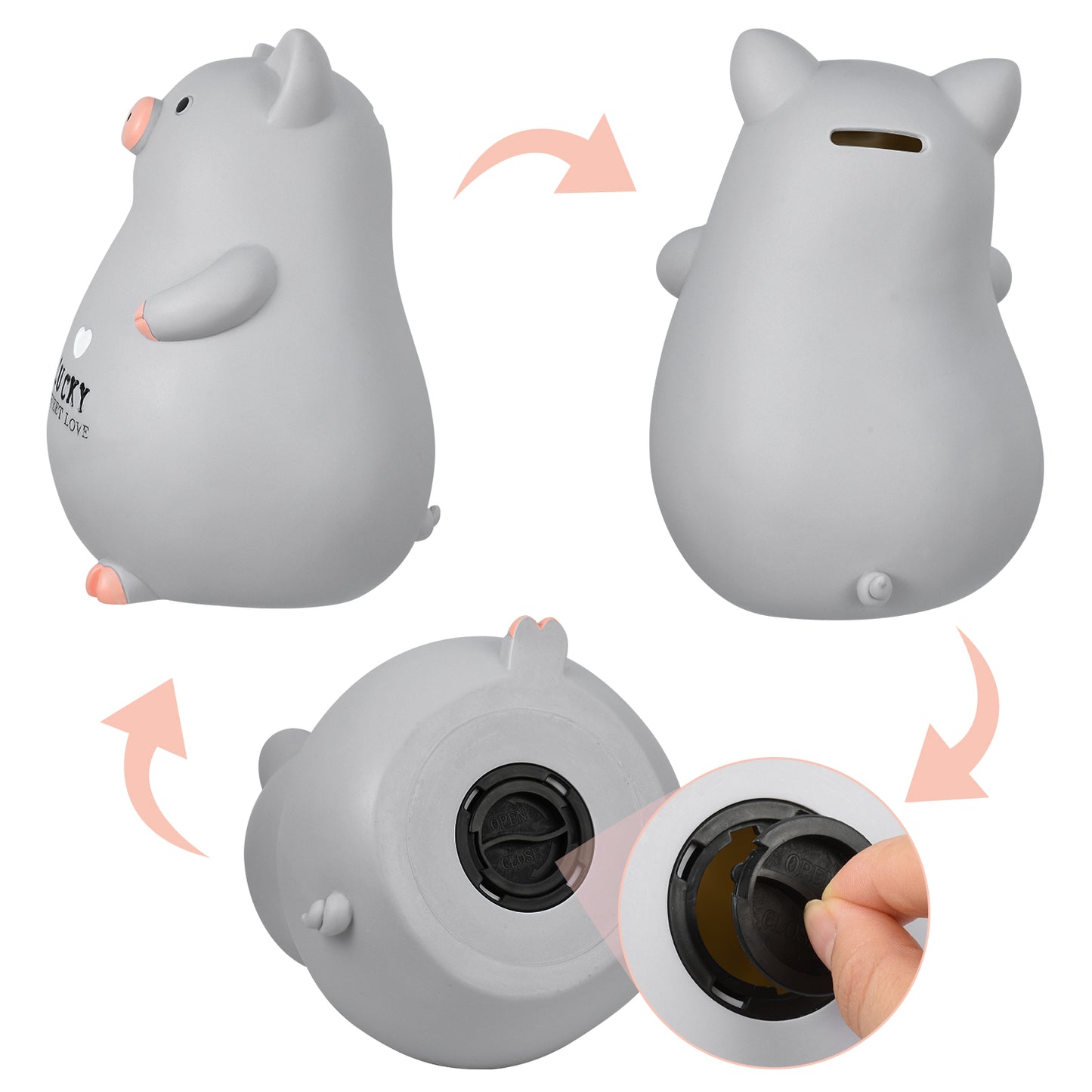 Lefree Piggy Bank (Grey)